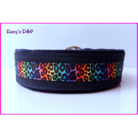 Halfcheck donker blauw panterprint kleuren OP=OP